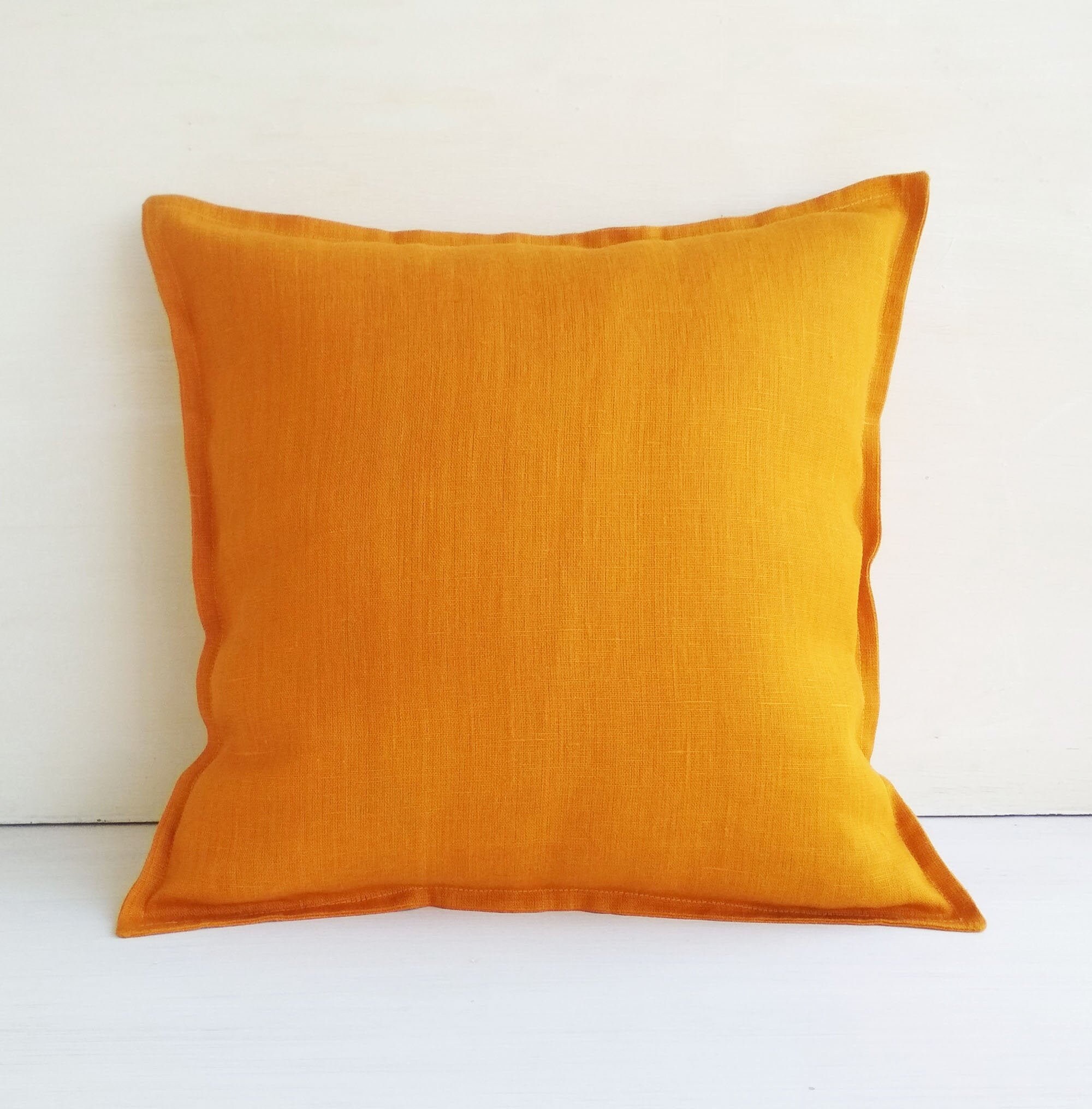 Dark Mustard Linen Euro Sham 26x26 Linen Throw Pillow Covers Etsy