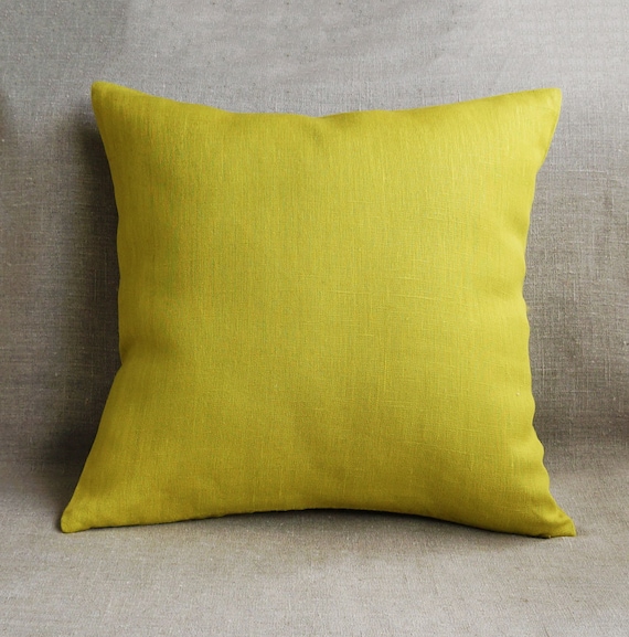 Solid Lime Green Throw Linen Pillow Cover For Bed Decoration Etsy
