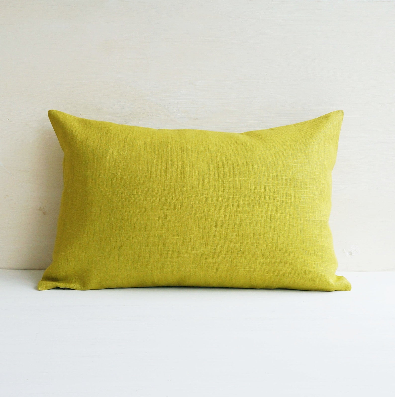 Lime Green Linen Body Pillow Cover 20x54 Long Lumbar Pillow Etsy