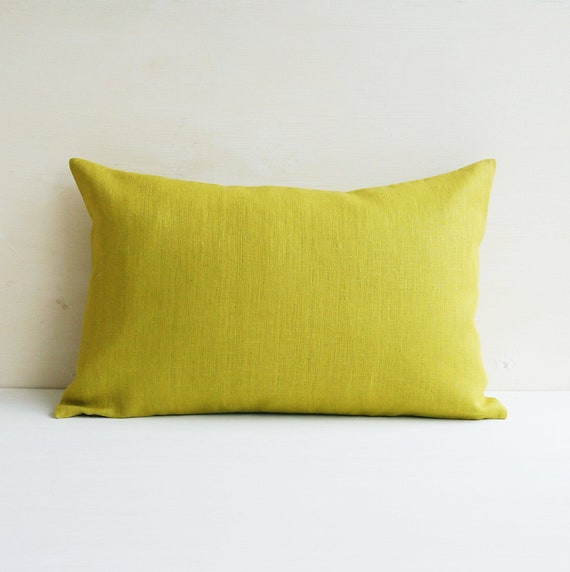 Lime Green Body Pillow Cover Linen Long Lumbar Pillow Case Etsy