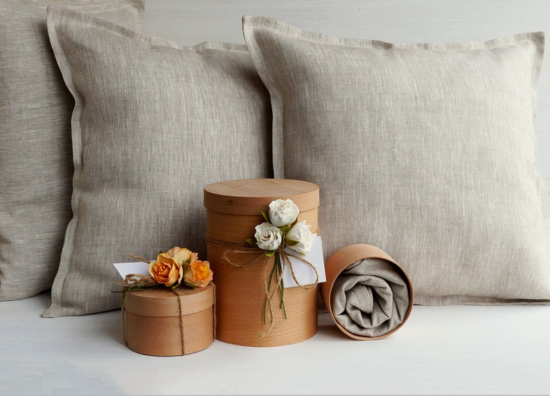 SET of 2 Lnen Throw Pillow Covers 20x20 Linen Pillow Cases Etsy