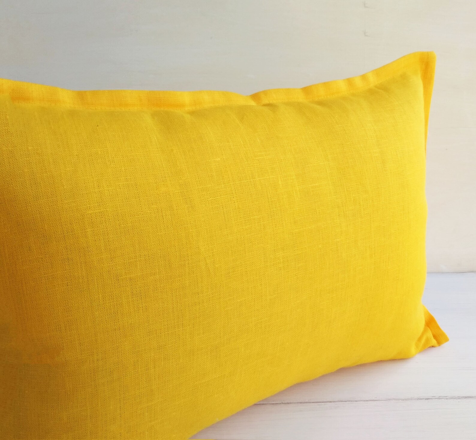 14x36 Linen Throw Pillow Covers 20x20 Yellow Lumbar Pillow Etsy