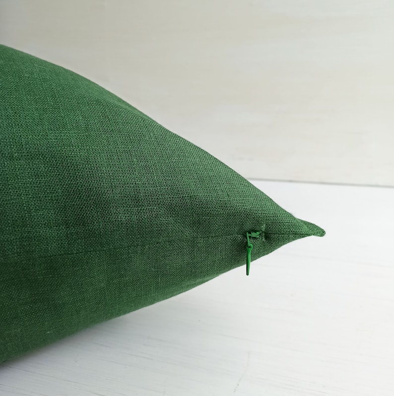 22x22 Green Linen Euro Sham 26x26 Emerald Green Throw Pillow Etsy