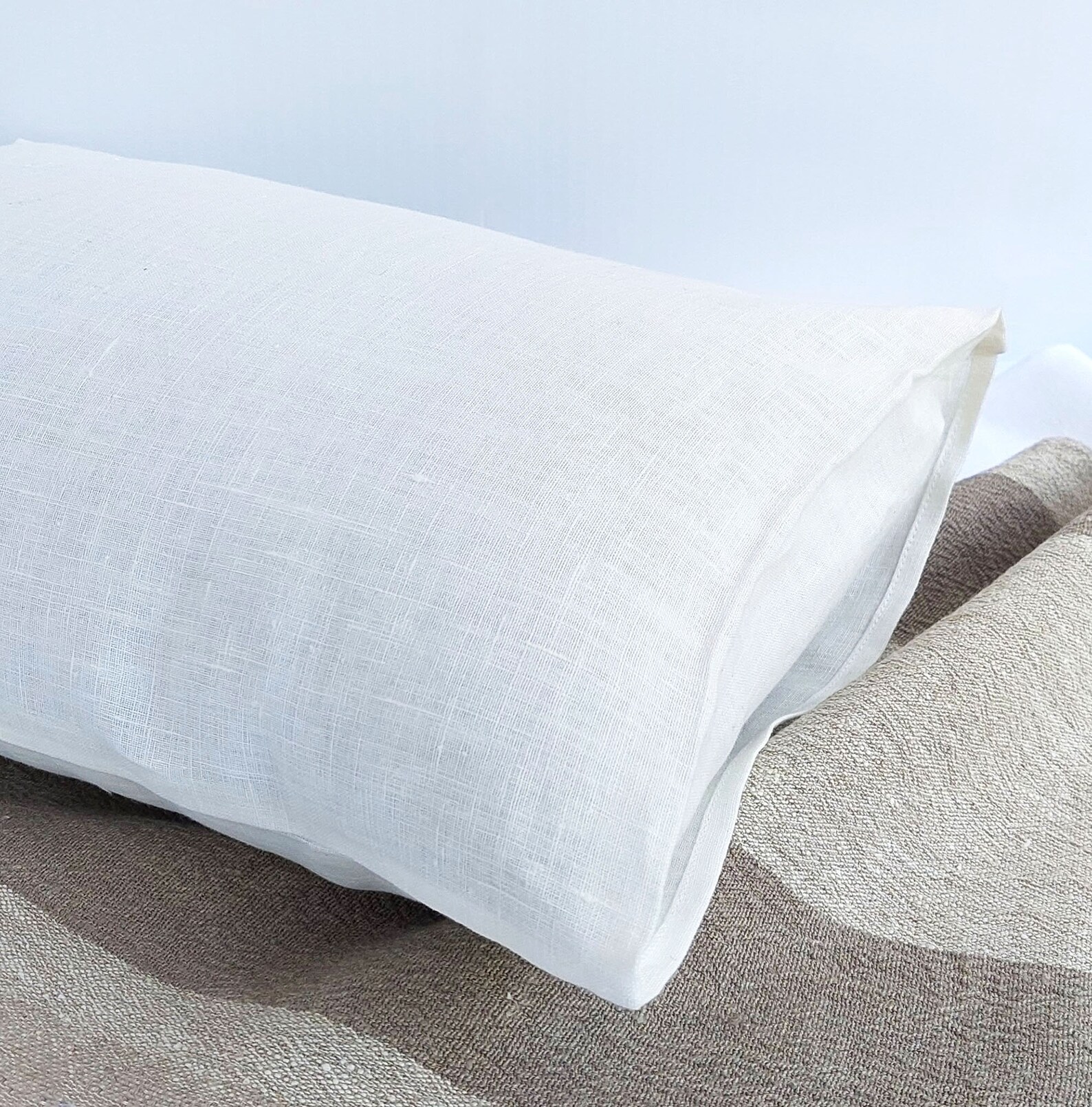 White Linen Pillowcase King Standard Linen Pillow Case Body Etsy