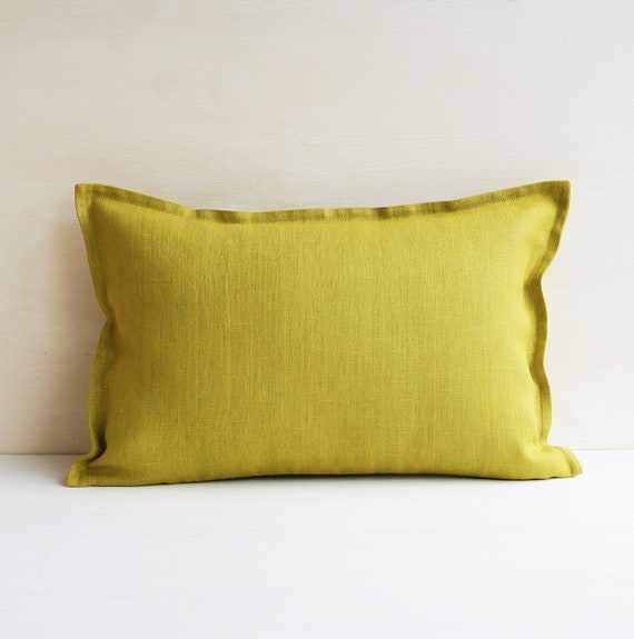 12x18 Linen lumbar pillow cover 12x20 Chartreuse Pillow Covers 12x20 14x20