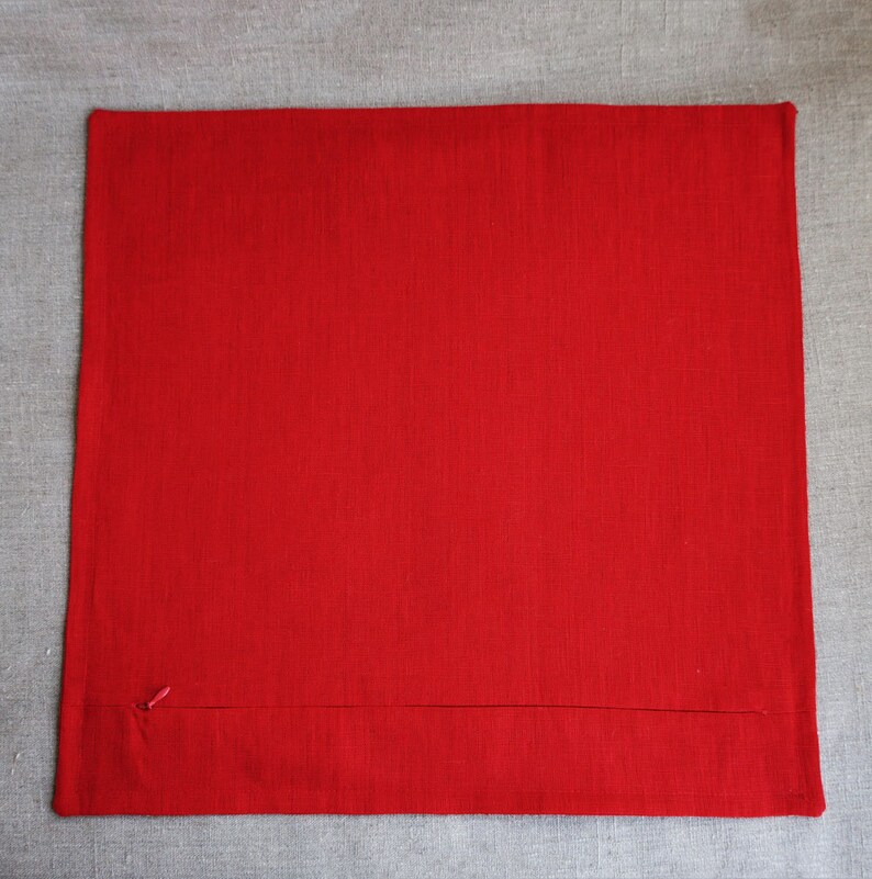 22x22 Red euro sham 26x26 Linen throw pillow covers 20x20 Etsy