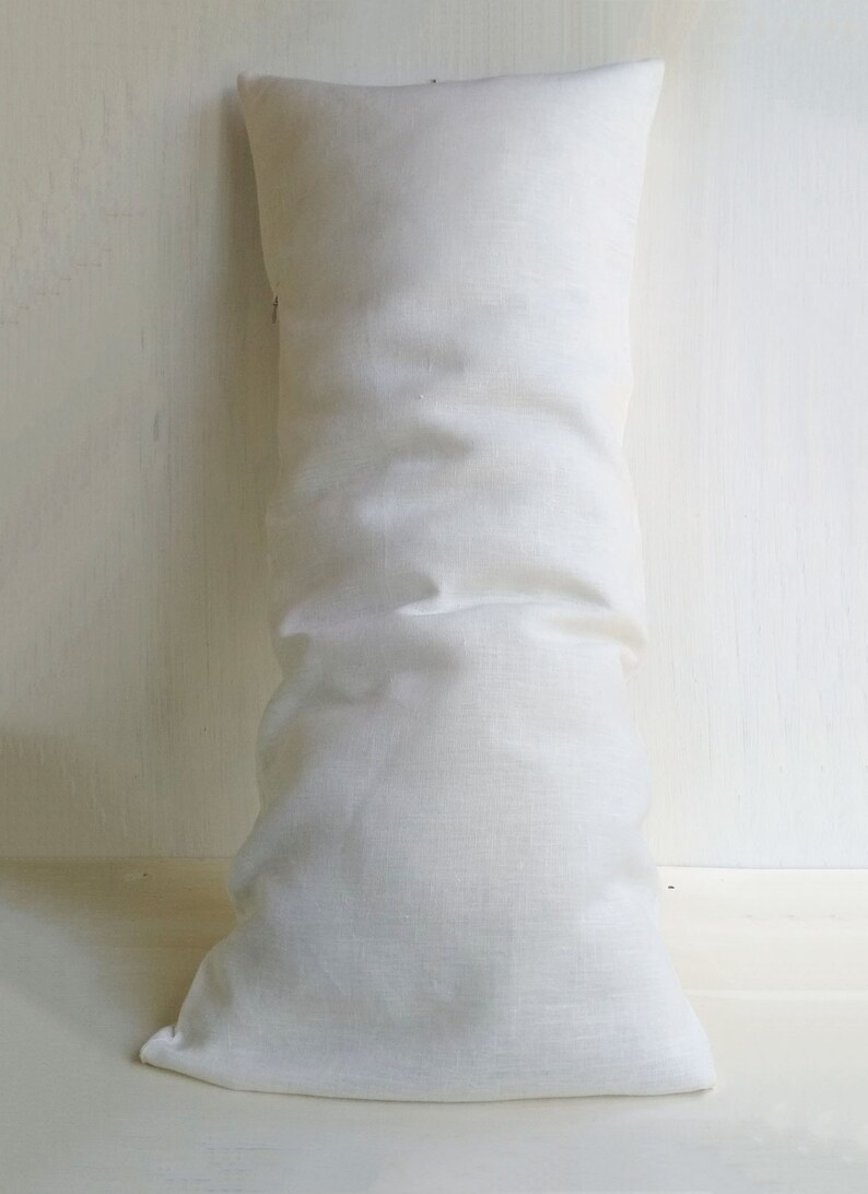 White Linen Body Pillow Case Extra Long Lumbar Pillow Cover Etsy UK