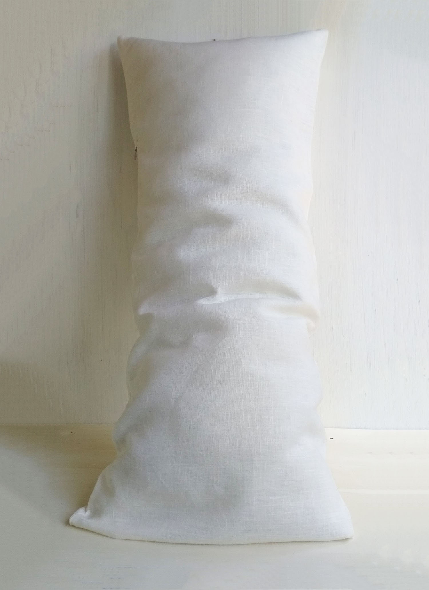 White Linen Body Pillow Case Extra Long Lumbar Pillow Cover Etsy