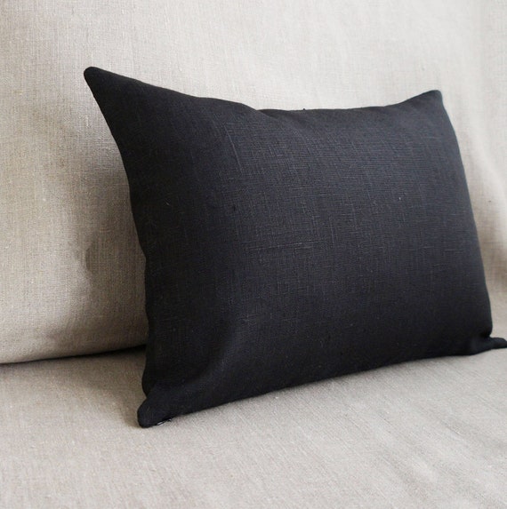 Black Outdoor Pillow Shams Body Pillow Cover Linen Long Etsy