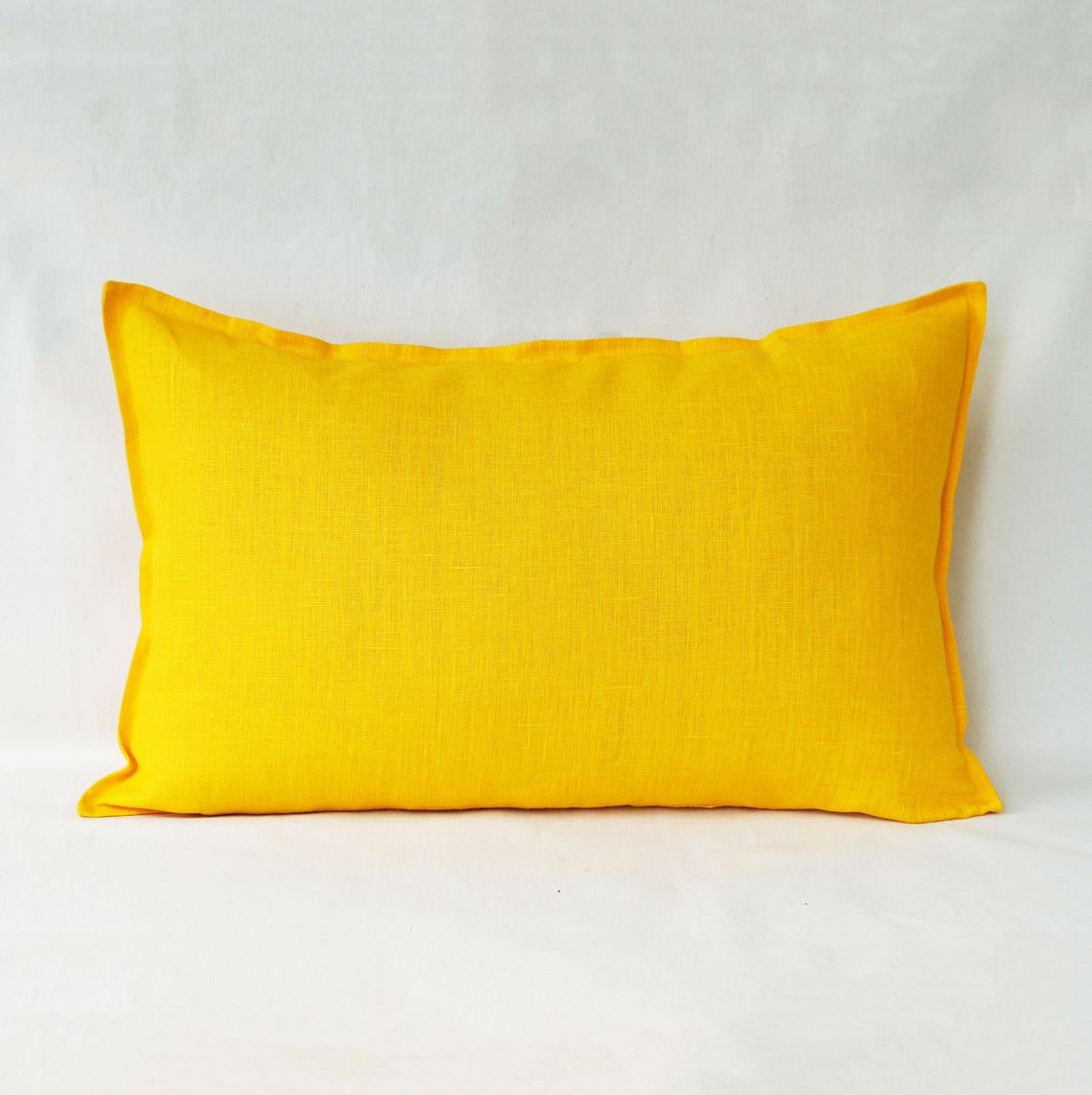 14x36 Linen Throw Pillow Covers 20x20 Yellow Lumbar Pillow Etsy