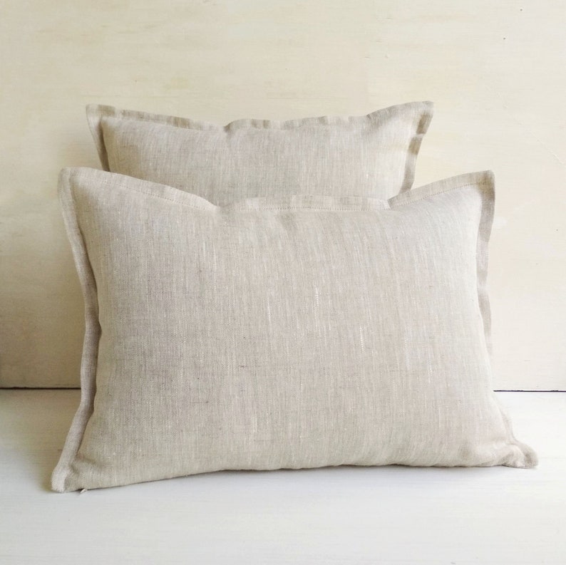24x24 Linen Throw Pillow Covers 20x20 Flax Linen Euro Sham Etsy