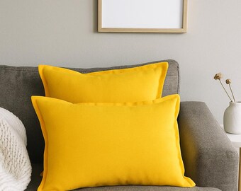 リネン枕カバー 26x26、スタイリッシュなクッションカバーとクッションシャム、18x18または24x24のオプション、手作りのホームギフトに最適