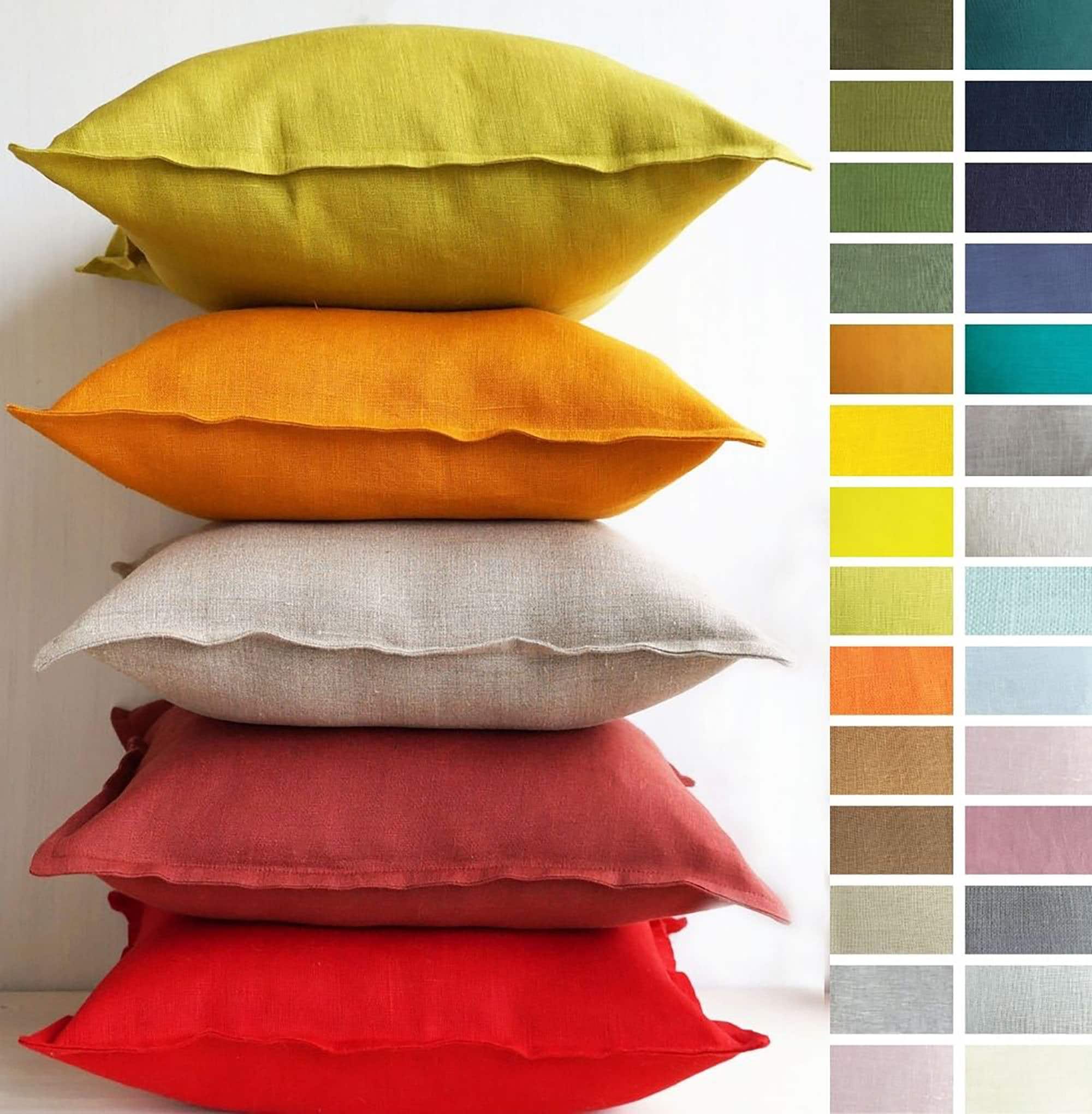 24x24 Sage Green Linen Euro Sham Cover 26x26 Linen Throw Etsy