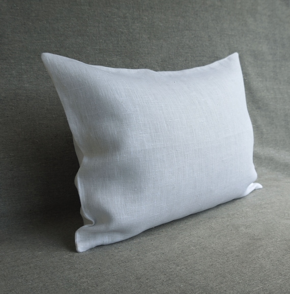 White Body Pillow Cover Linen Extra Long Lumbar Pillowcase Etsy