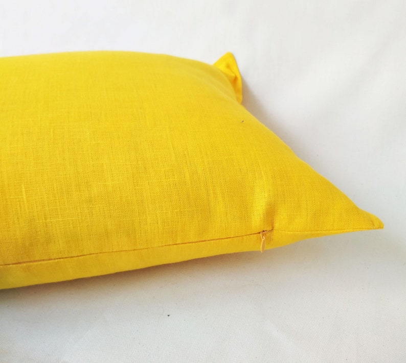 Extra Long Body Pillow Cover Linen Yellow Lumbar Pillow Case Etsy