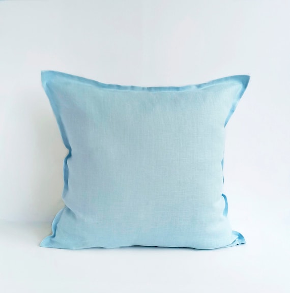 26x26 Linen Euro Sham 24x24 Sky Blue Throw Pillow Covers 20x20