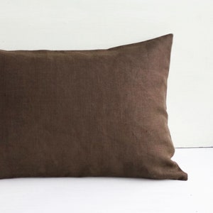 16x36 Linen body pillow cover 20x54 Extra long lumbar pillow Chocolate brown throw pillow covers 12x18 12x20 12x24 14x36 16x26 20x52 20x20