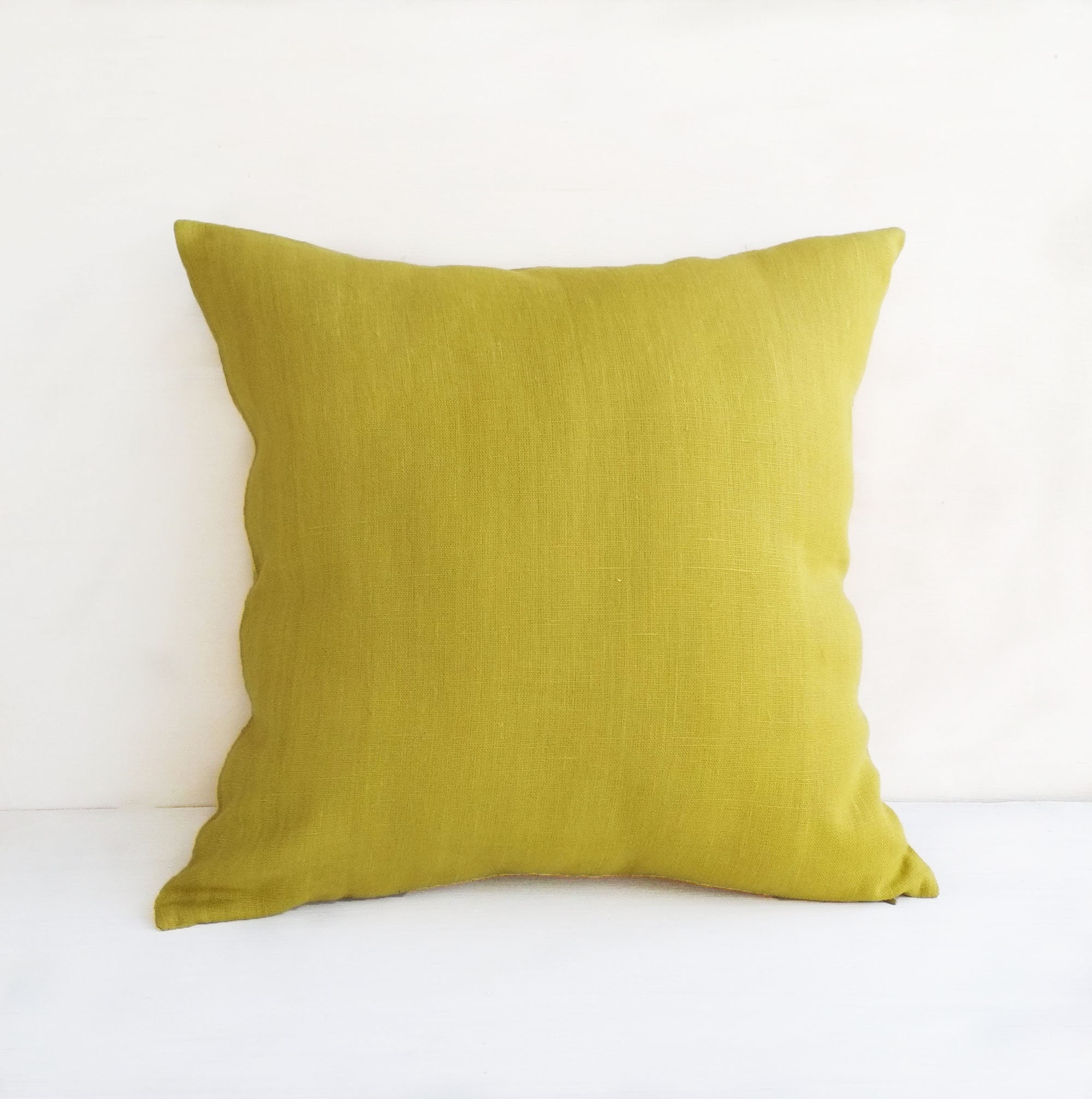 Solid Lime Green Throw Linen Pillow Cover for Bed Decoration Etsy Ireland