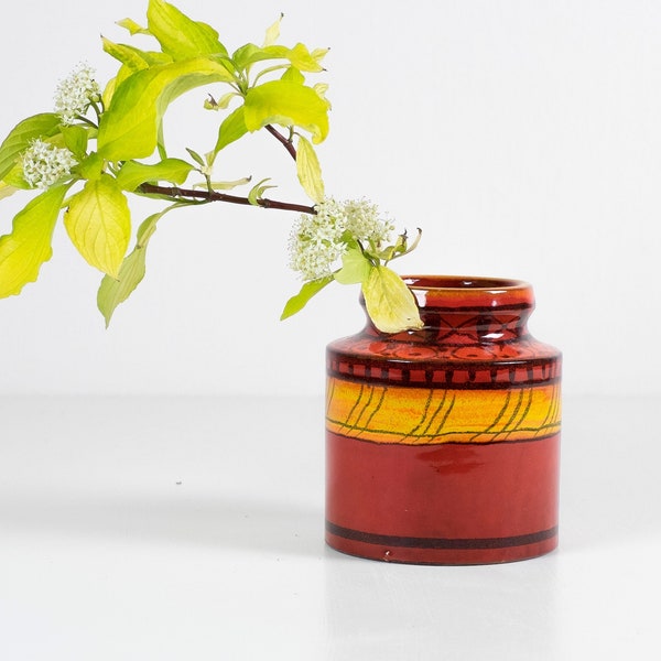 Vintage Raymor Vase Mid Century Modern Vase Bitossi Italy Red & Yellow Modernist Decor Italian Pottery Studio Pottery Collectables Vibrant