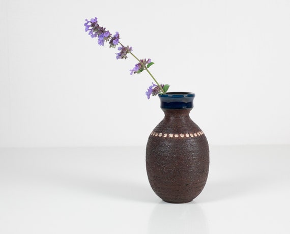 Retro Swedish Ceramic bluefloral patern vase from Gabriel Sweden mid-century