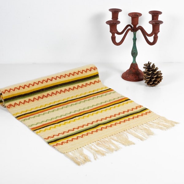 Vintage Scandinavian Table Runner Hand Woven Lapland Runner Swedish Folk Art Dresser Scarf Home Decorations Rug Nordic Crafts Wool Topper