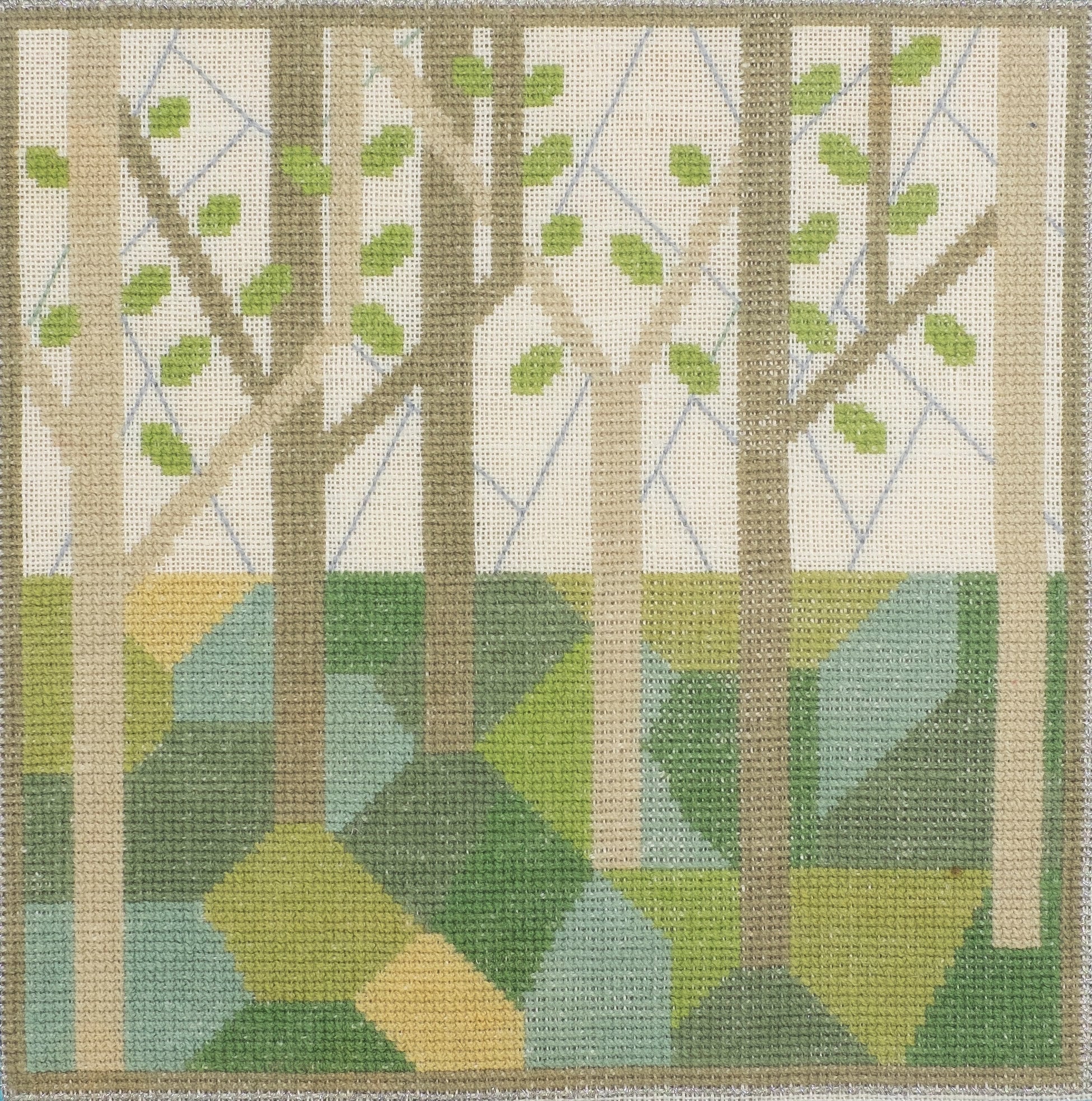 Vintage Embroidery Wall Hanging Trees Danish Textiles Hand Etsy