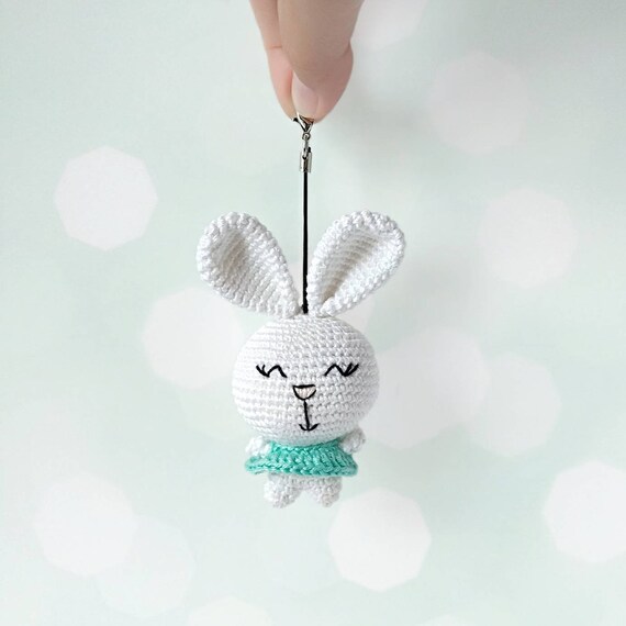 Stuffed bunny keychain Crochet bunny toy Keychains amigurumi Etsy