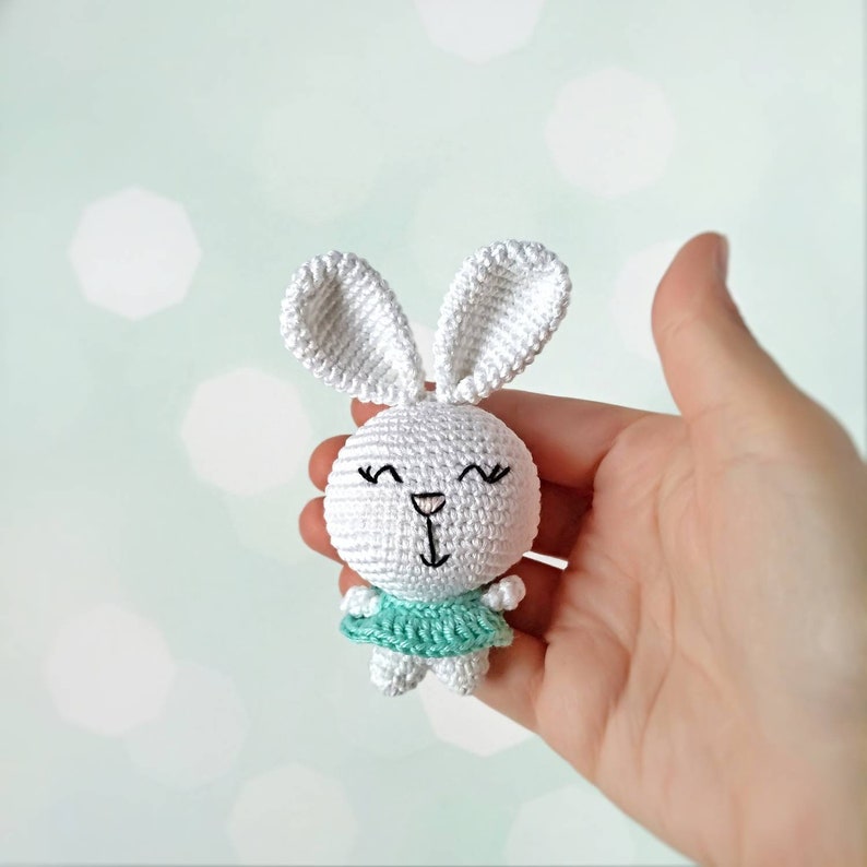 Stuffed bunny keychain Crochet bunny toy Keychains amigurumi | Etsy