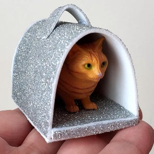 Miniature cat figurine dollhouse pet 1:6 scale orange ginger animal model for BJD doll companion diorama room box 1 inch statue decoration
