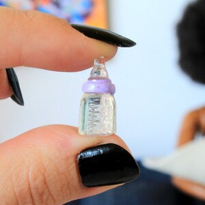 Miniature baby bottle, dollhouse mom feed baby nipple milk. 1:6 12 scal doll nursery Accessories reborn tiny favors kawaii newborn role play