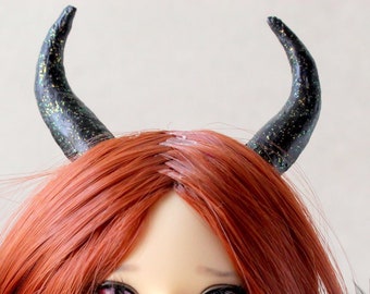 Miniature Doll Devil Horns on Magnet BJD doll accessory head wig decor paper mache