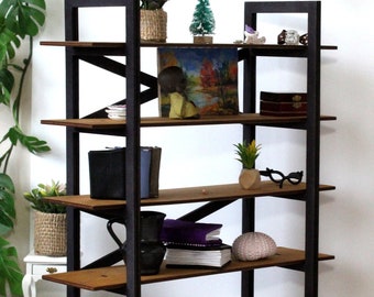 Miniature modern bookcase 1:6 scale dollhouse furniture. Wooden black brown drawer stand diorama salon interior bookshelf display shelving