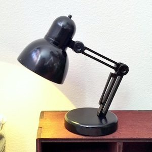Miniature table lamp 1:6 scale REAL WORK dollhouse lighting accessories BJD doll school office prop battery black color diorama decoration
