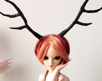 Miniature Deer Horns on Magnet BJD doll Head Accessory for 1:4 Scale Minifee MSD