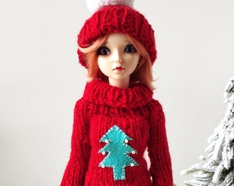 Miniature Christmas Sweater for Minifee 1:4 Scale BJD Doll