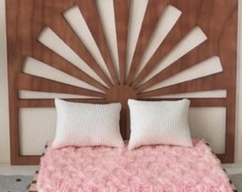 Miniature headboard for bed sunrise 1:6 scale dollhouse furniture bedhead