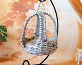 Wicker hanging chair with metal stand for Lati Yellow Pukifee 1 8 scale dolls. Handmade dollhouse furniture stove nest miniature, Fairy luts
