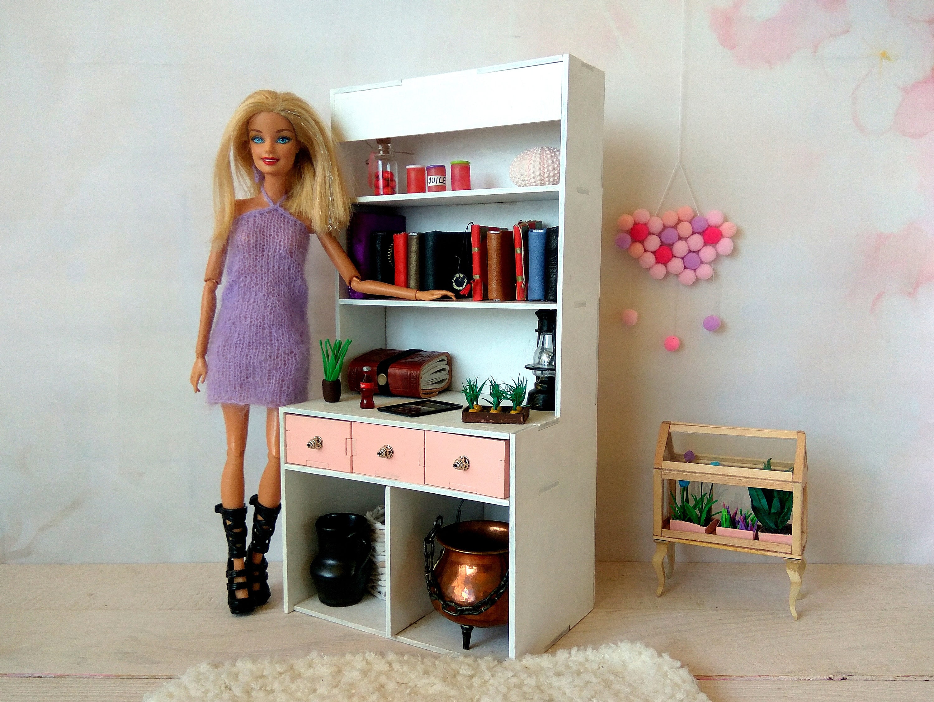 Details about   Collectible Handcraft Miniature Dollhouse 1/6 Kitchen Cabinet Wooden 