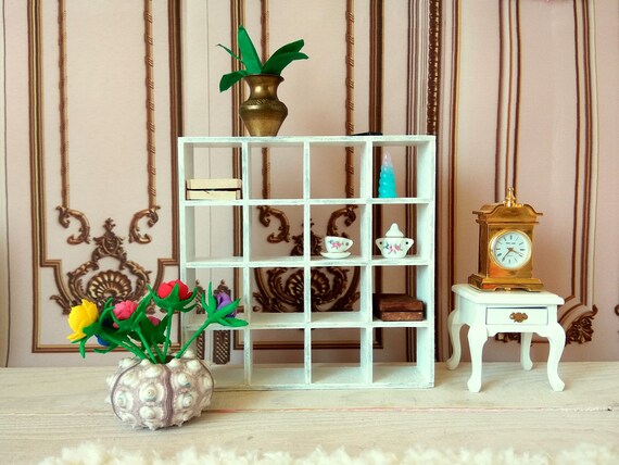 Miniature Dollhouse Drawer White Wooden Display Storage Etsy