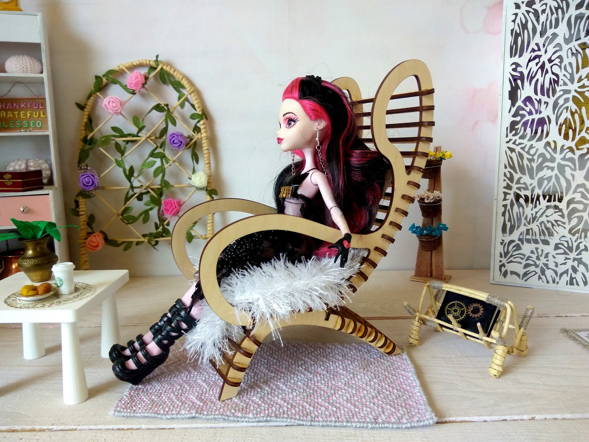 Sedia Miniatura Casa Delle Bambole Sedia Retro Modellino Sedia in Legno