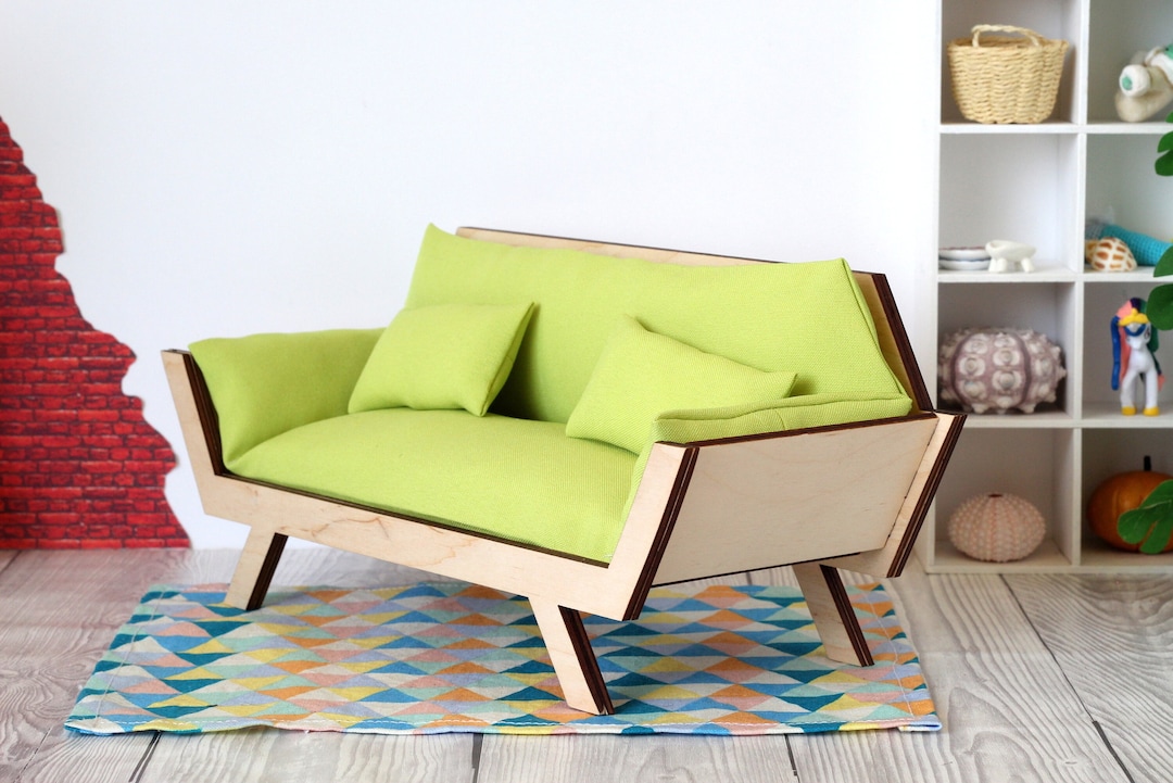 Canapé de maison de poupée, échelle 1/12, meubles de salon pour jardin