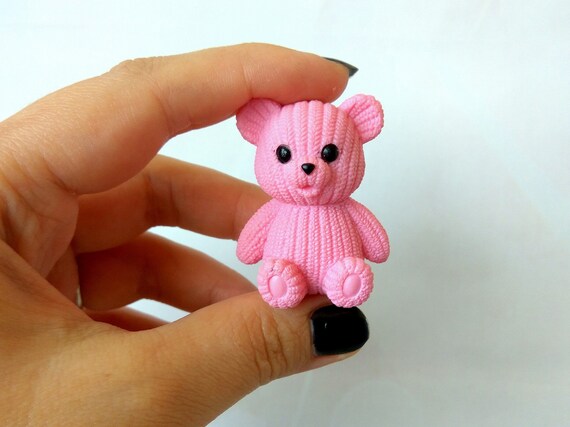 Ours en peluche miniature de maison de poupée, jouet kawaii en