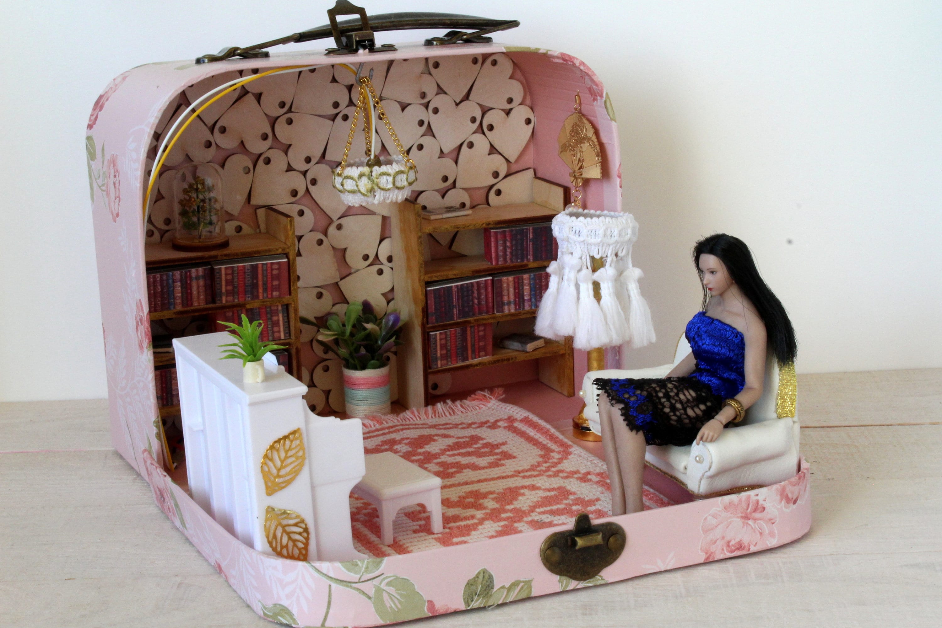 Maßstab 1:12 Puppenhaus Miniatur Vintage Schaukelstühle Sessel Möbel