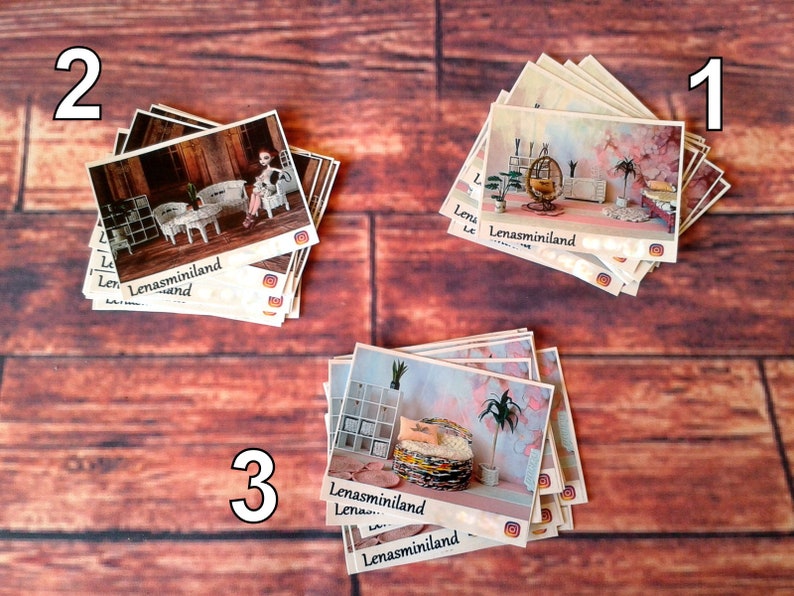 Dollhouse stickers miniature wall decals. Posters for 1:6 4 | Etsy