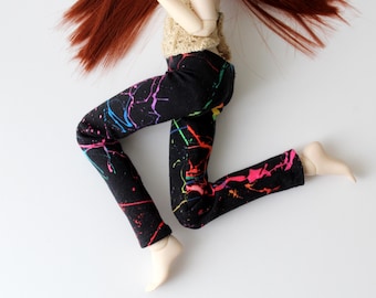Minifee Doll Leggings, Graffiti Splatter Print, 1:4 Scale BJD Outfit
