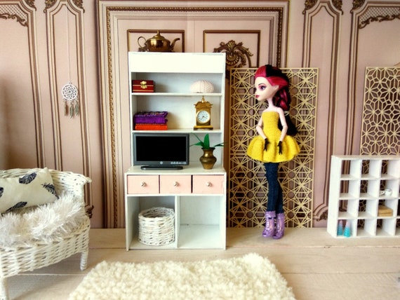 Dollhouse Kitchen Cabinet Hutch Doll Size Wooden Furniture Etsy