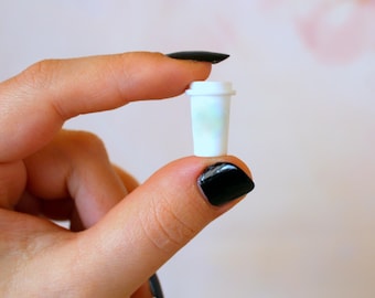 Miniature cup drink for 1:6 scale doll. Coffee take-out mug dollhouse prop accessories Kawaii