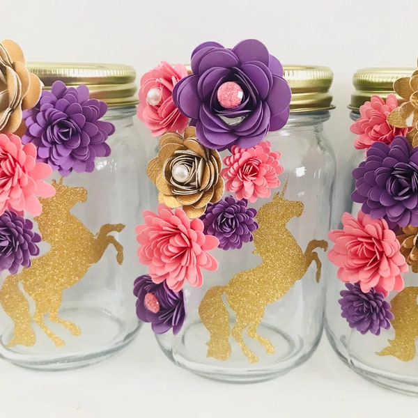 Paper Flower Jar - Bubble Gum Unicorn