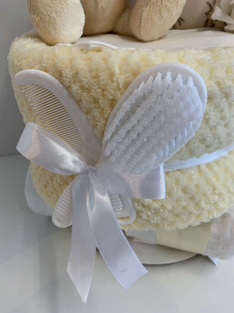 Neutral baby shower gift cream nappy cake pram unisex baby Etsy