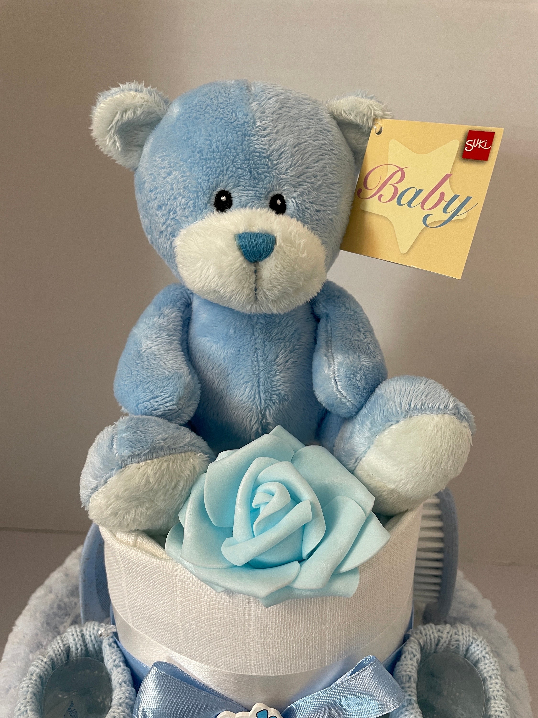 Teddy Bear Nappy Cake: Baby Boy Shower Gift Hamper, New Grandson Gift ...